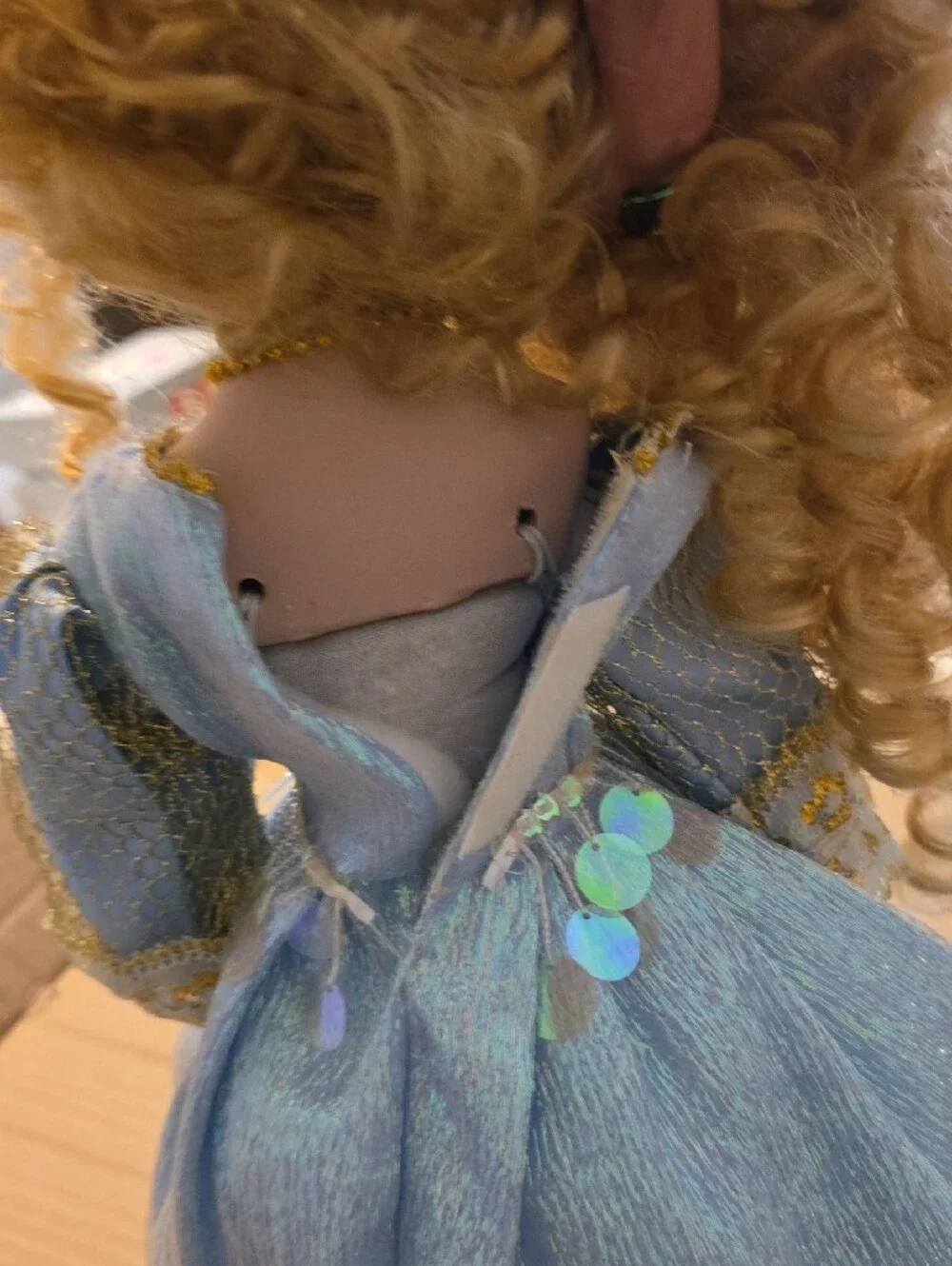 Umbrella Porcelain Princess Doll in Blue Dress